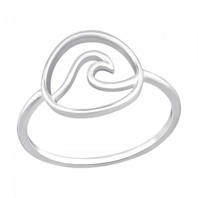 925 Sterling Silver Wave Ring Earring