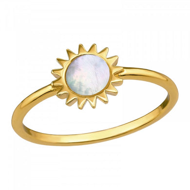 Mother Pearl Sun Gold 925 Silver Ring