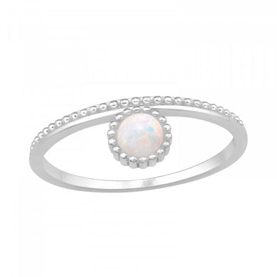 925 Sterling Silver  Ring Crystal Opal