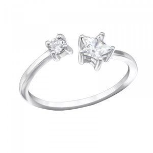 Minimalist Star Style 925 Silver Open Ring