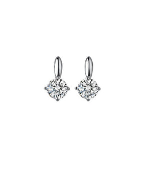 Classic 925 Silver Earrings Zirconia Minimalist