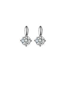 Classic 925 Silver Earrings Zirconia Minimalist