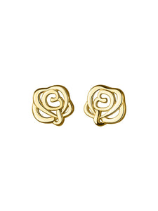 Gold Flower 925 Silver Earrings Minimalist