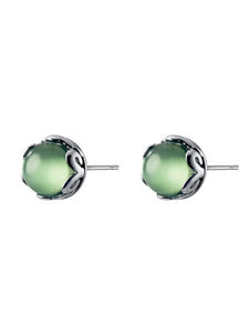 Classic Green Opal Inspire Gold 925 Silver Earrings