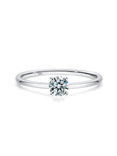 Load image into Gallery viewer, 925 Silver Lab Diamond Moissanite Minimalist Engagment Ring