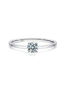 925 Silver Lab Diamond Moissanite Minimalist Engagment Ring