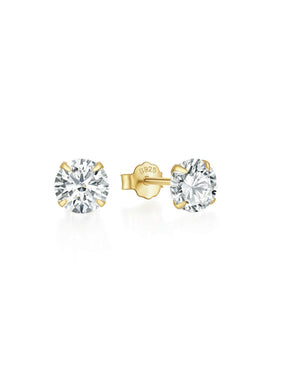 Gold 925 Silver Earrings Zirconia Minimalist