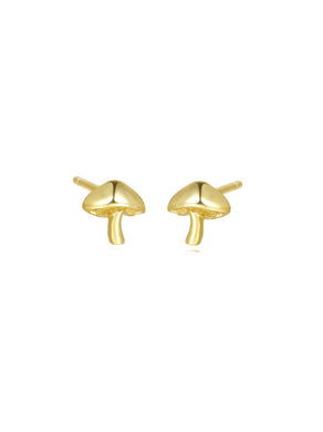 925 Silver Earrings Mushroom Minimalist