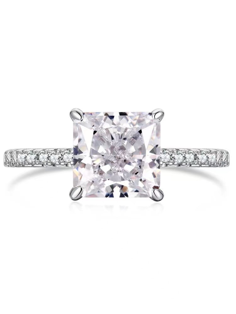 925 Sterling Silver Engagement Ring Diamond Zirconia