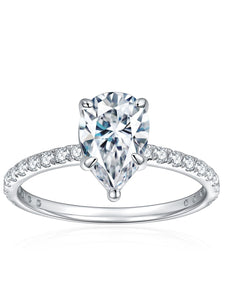 925 Sterling Silver Engagement Ring Diamond Zirconia