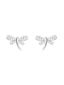 Gold 925 Silver Earrings Minimalist Dragonfly