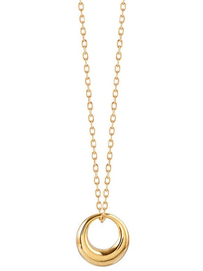 Gold Minimalist 925 Silver Circle Necklace