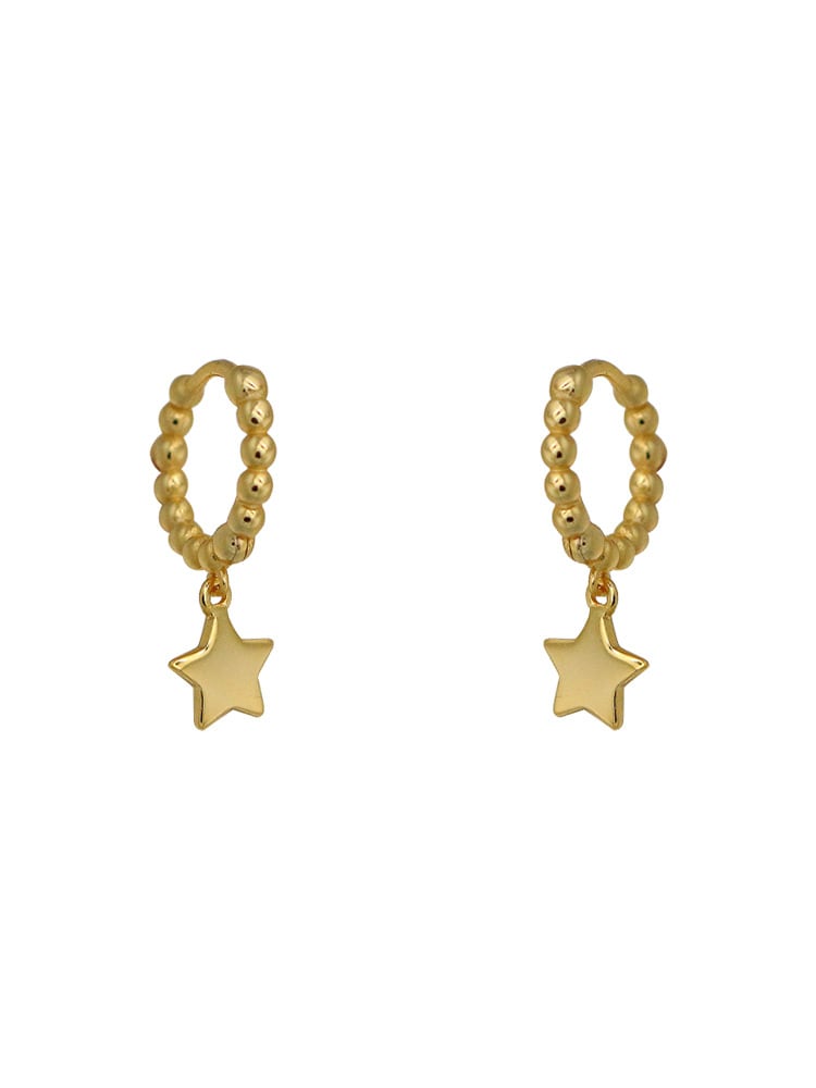 Gold 925 Sterling Silver Hoops Earrings