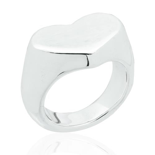 Big Trendy 925 Silver Ring Heart