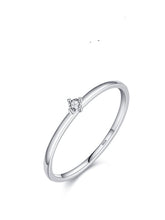 Load image into Gallery viewer, 925 Silver Lab Diamond Moissanite Minimalist Engagment Ring