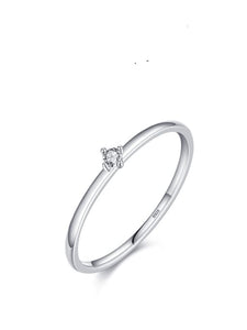 925 Silver Lab Diamond Moissanite Minimalist Engagment Ring