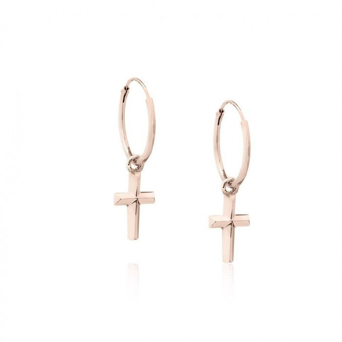925 Silver Cross Hoops