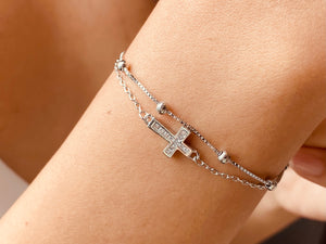 925 Silver Bracelet Cross Trendy Collection