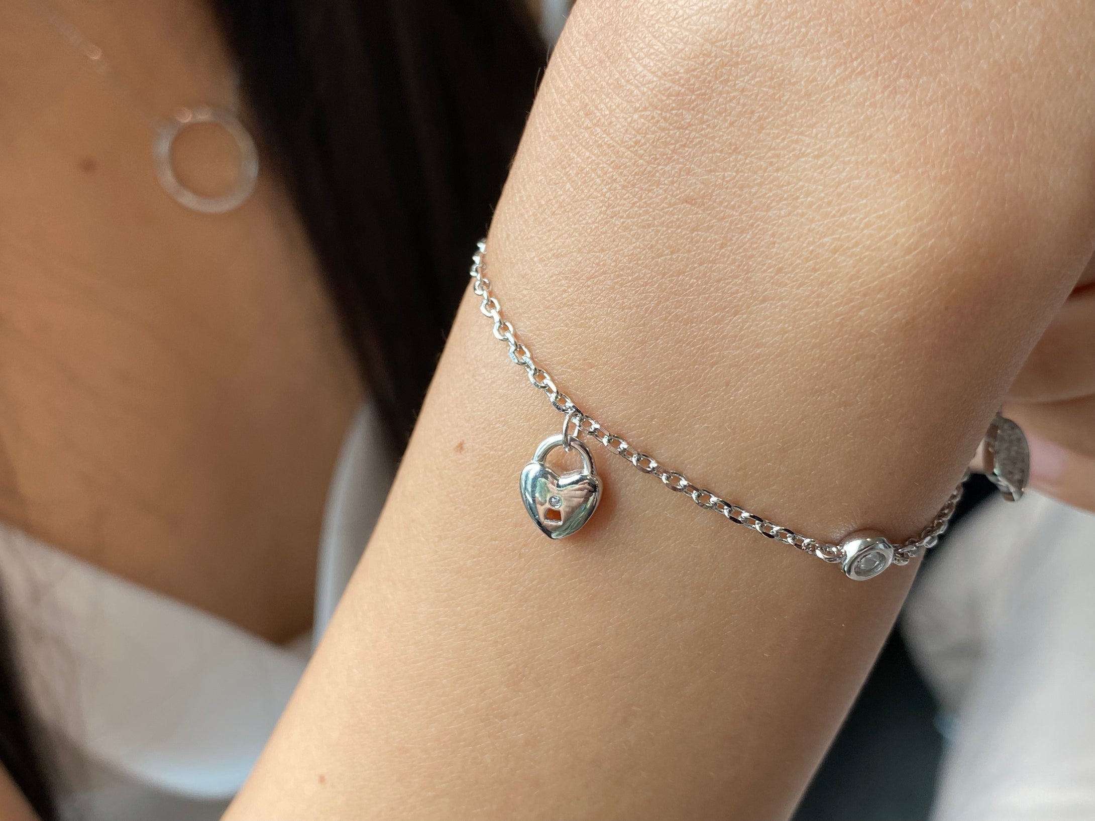 925 Silver Bracelet Padlock Heart Trendy Collection