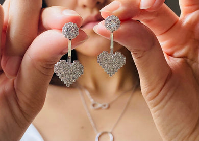 925 Silver Earring Heart Trendy Collection