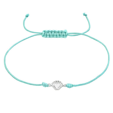 925 Silver Shell Adjustable Corded Bracelet