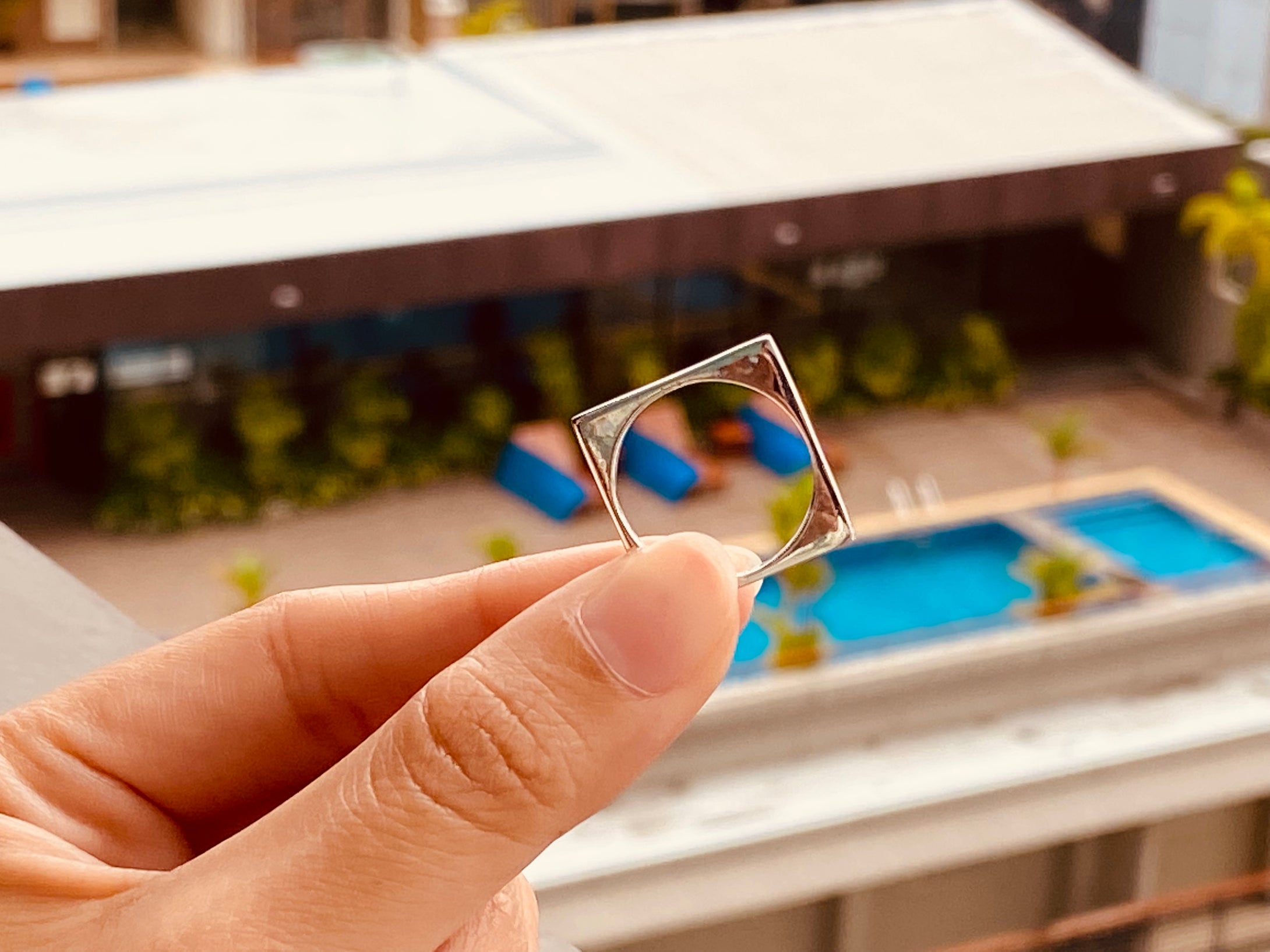 925 Silver Ring Geometric Trendy Collection