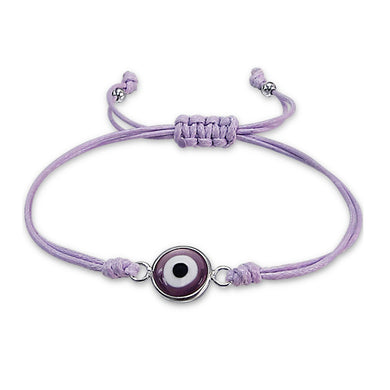 925 Silver Evil Eye Adjustable Corded Bracelet