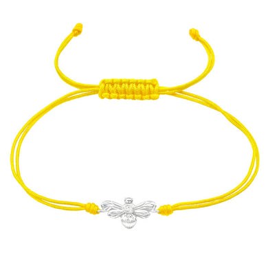 925 Silver Bee Adjustable Corded Bracelet