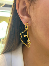 Load image into Gallery viewer, Outline Face Earrings in 925 Silver Plated in 14K Gold