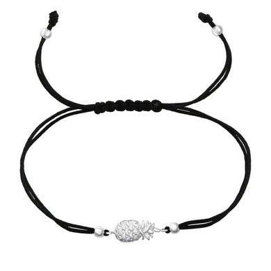 925 Silver Pineapple Adjustable Corded Bracelet