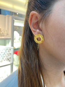 "Big Circle" Earrings in 925 Silver Plated in 14K Gold