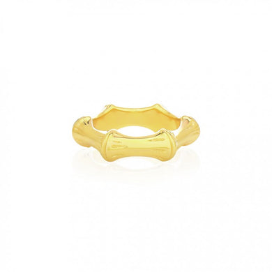 925 Titanium Gold Bamboo Ring