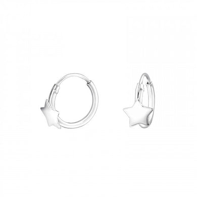 925 Silver Hoops Star Earring