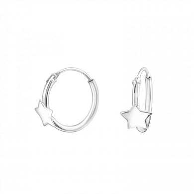 925 Silver Star Hoops Earring