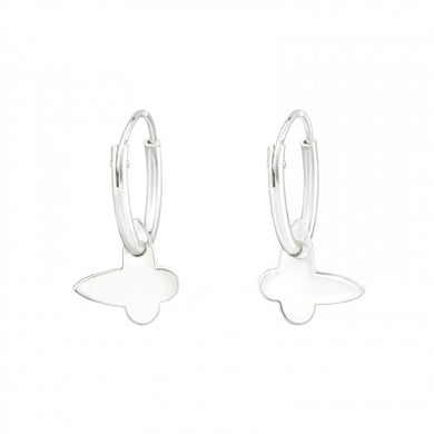 925 Silver Hoops Butterfly Earring