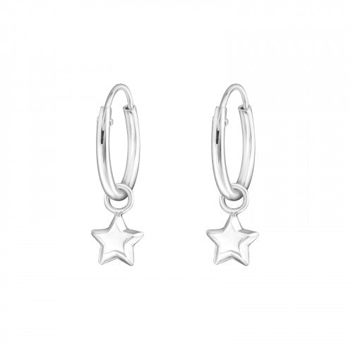 925 Silver Hoops Star Earring