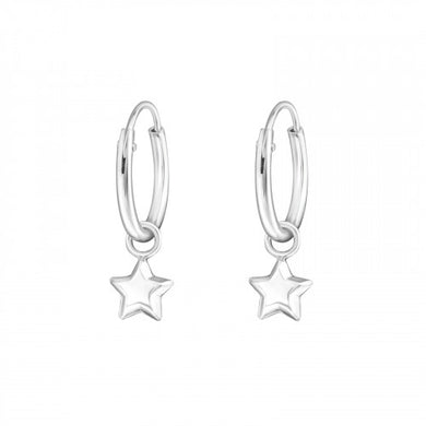 925 Silver Hoops Star Earring