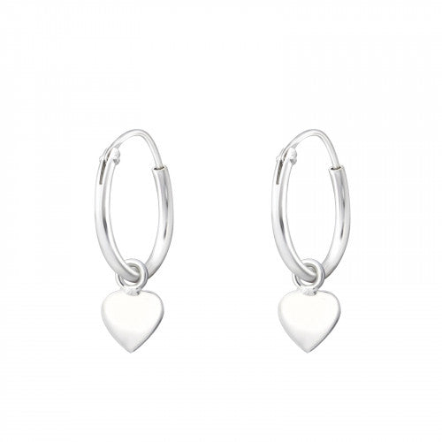 925 Silver Heart Hoops Earring