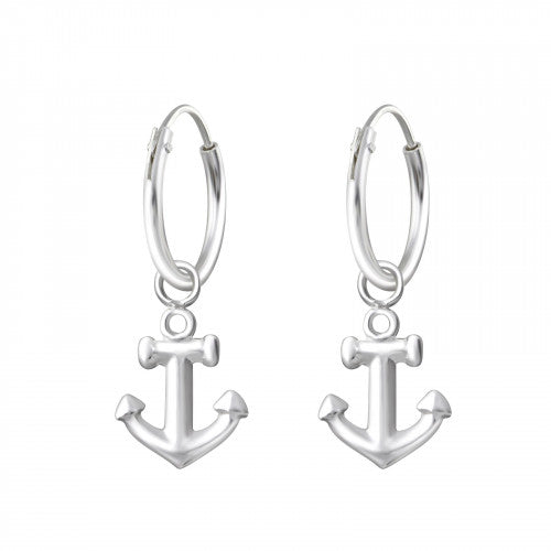 925 Silver Hoops Anchor Earring