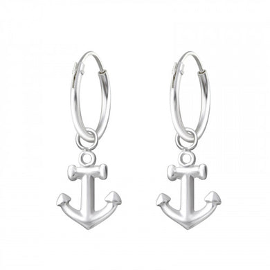 925 Silver Hoops Anchor Earring