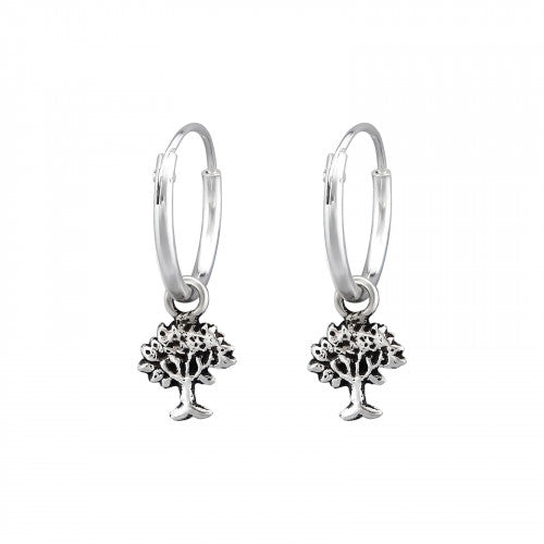 925 Silver Hoops Tree Earring