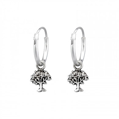 925 Silver Hoops Tree Earring