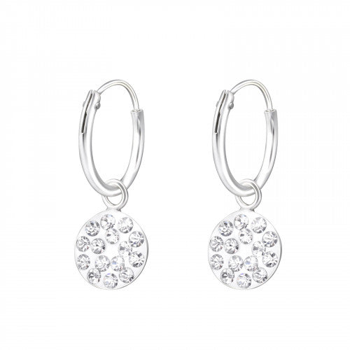 925 Silver Hoops Crystal Earring
