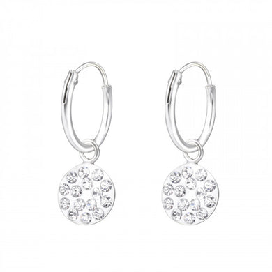 925 Silver Hoops Crystal Earring