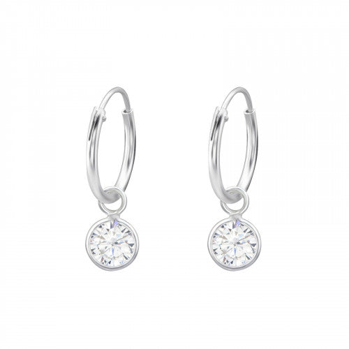 925 Silver Hanging Hoops Earring