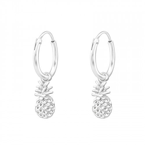 925 Silver Pineapple Hoops Earring