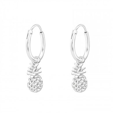 925 Silver Pineapple Hoops Earring