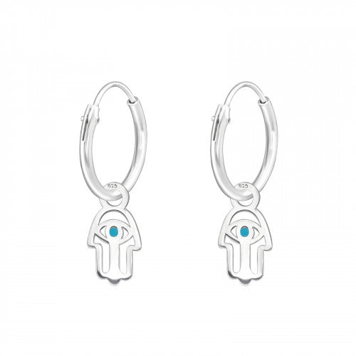 925 Silver Hamsa Hoops Earring