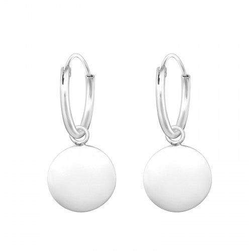 925 Silver Round Hoops Earring