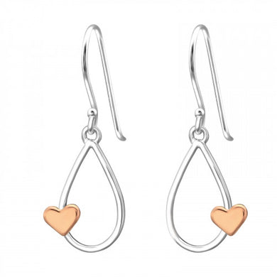 925 Silver Pear Heart Earring